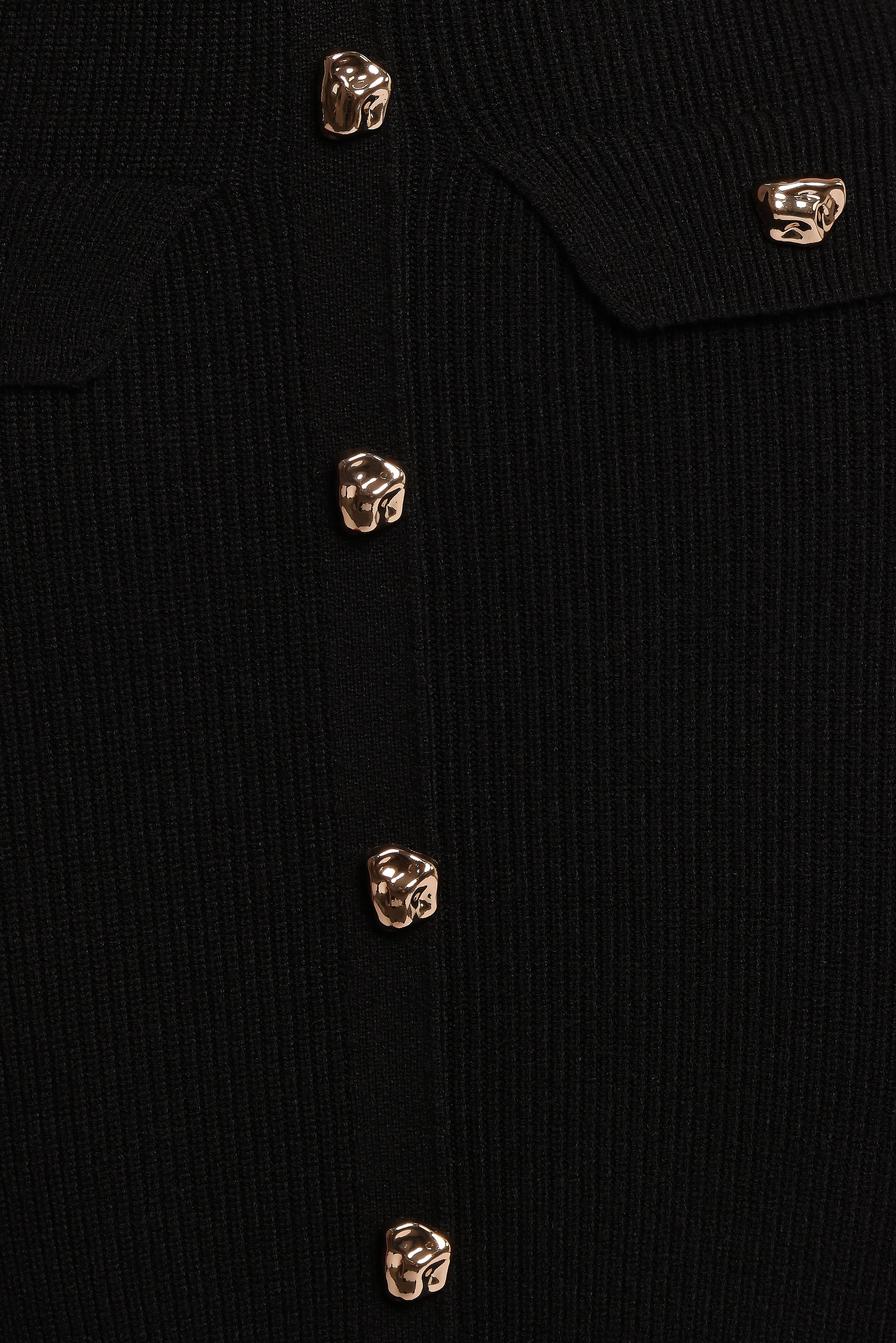 Aspen Button Up Knit Dress - Black