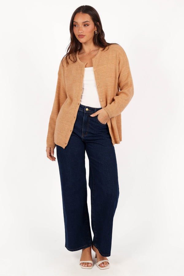 Astor Classic Button Up Cardigan - Caramel