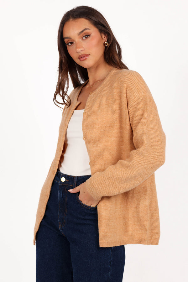 Astor Classic Button Up Cardigan - Caramel