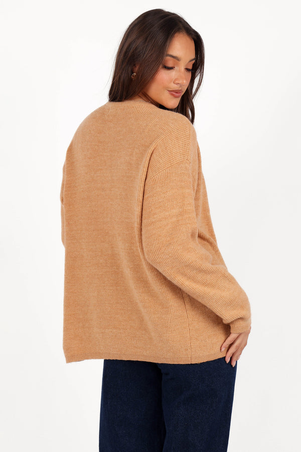 Astor Classic Button Up Cardigan - Caramel