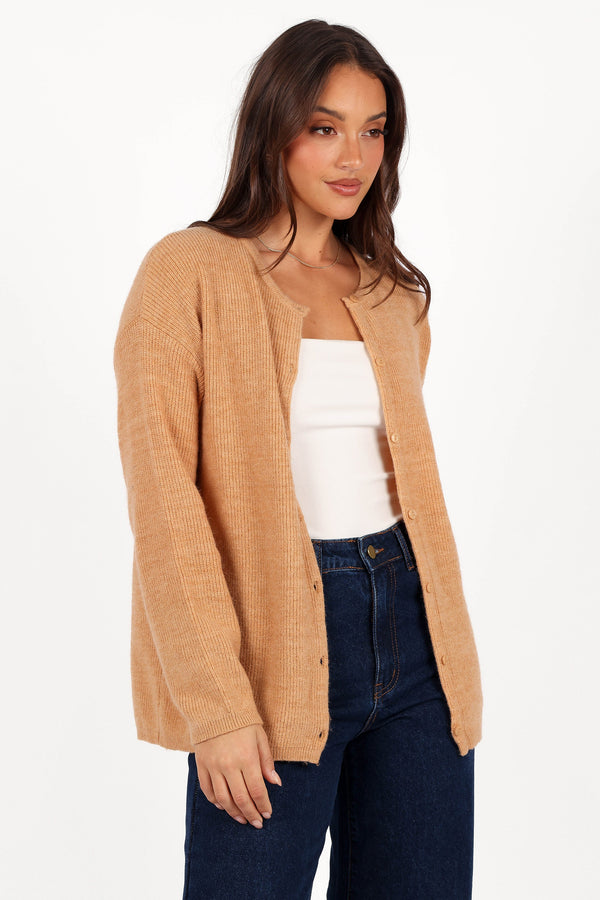 Astor Classic Button Up Cardigan - Caramel