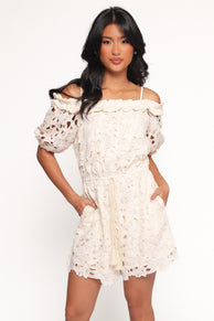 Athina Lace Romper - White