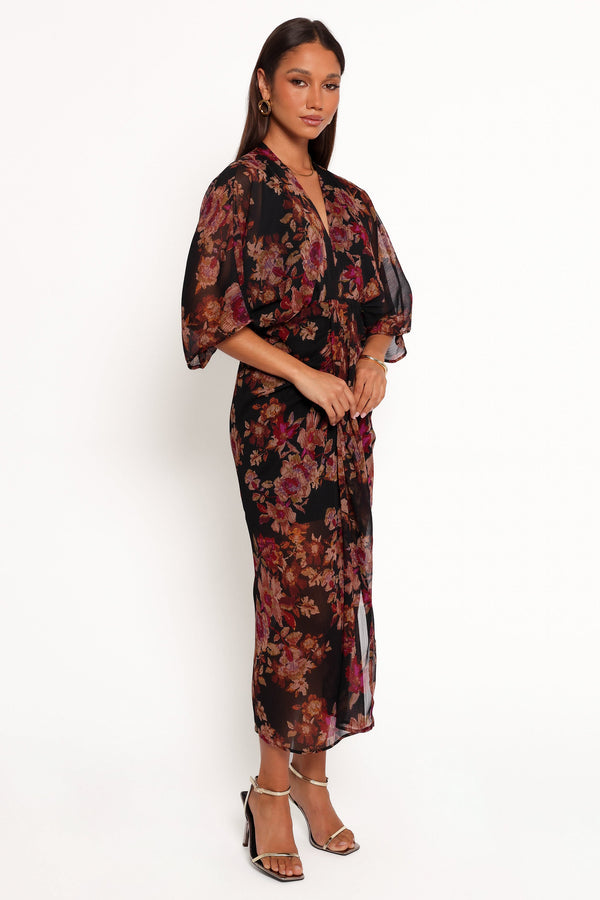 Audrina Maxi Dress - Deep Night Floral