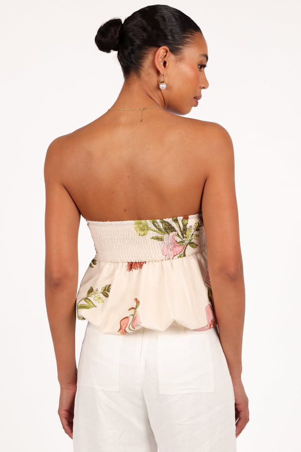 TOPS @Aurelie Strapless Top - Native Flora