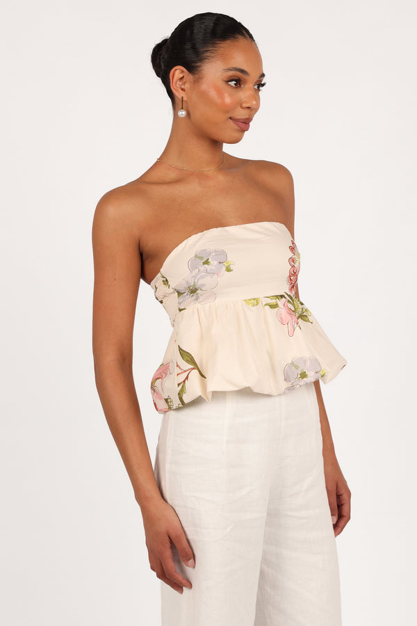 TOPS @Aurelie Strapless Top - Native Flora