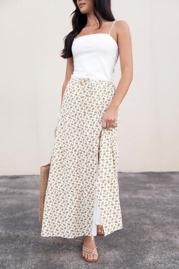 Bailey Tiered Maxi Skirt - Yellow