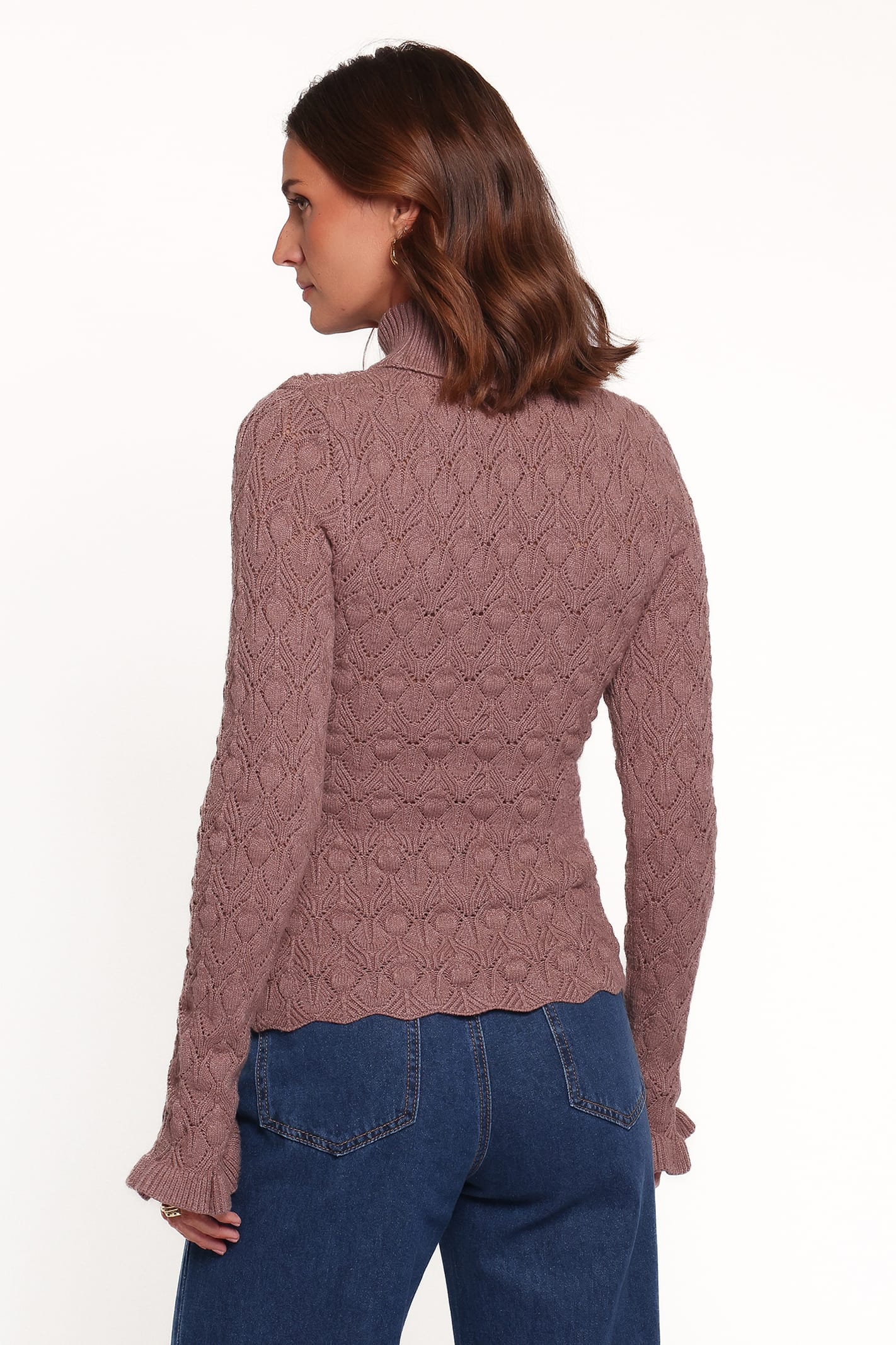 Baker Pointelle Sweater - Mauve