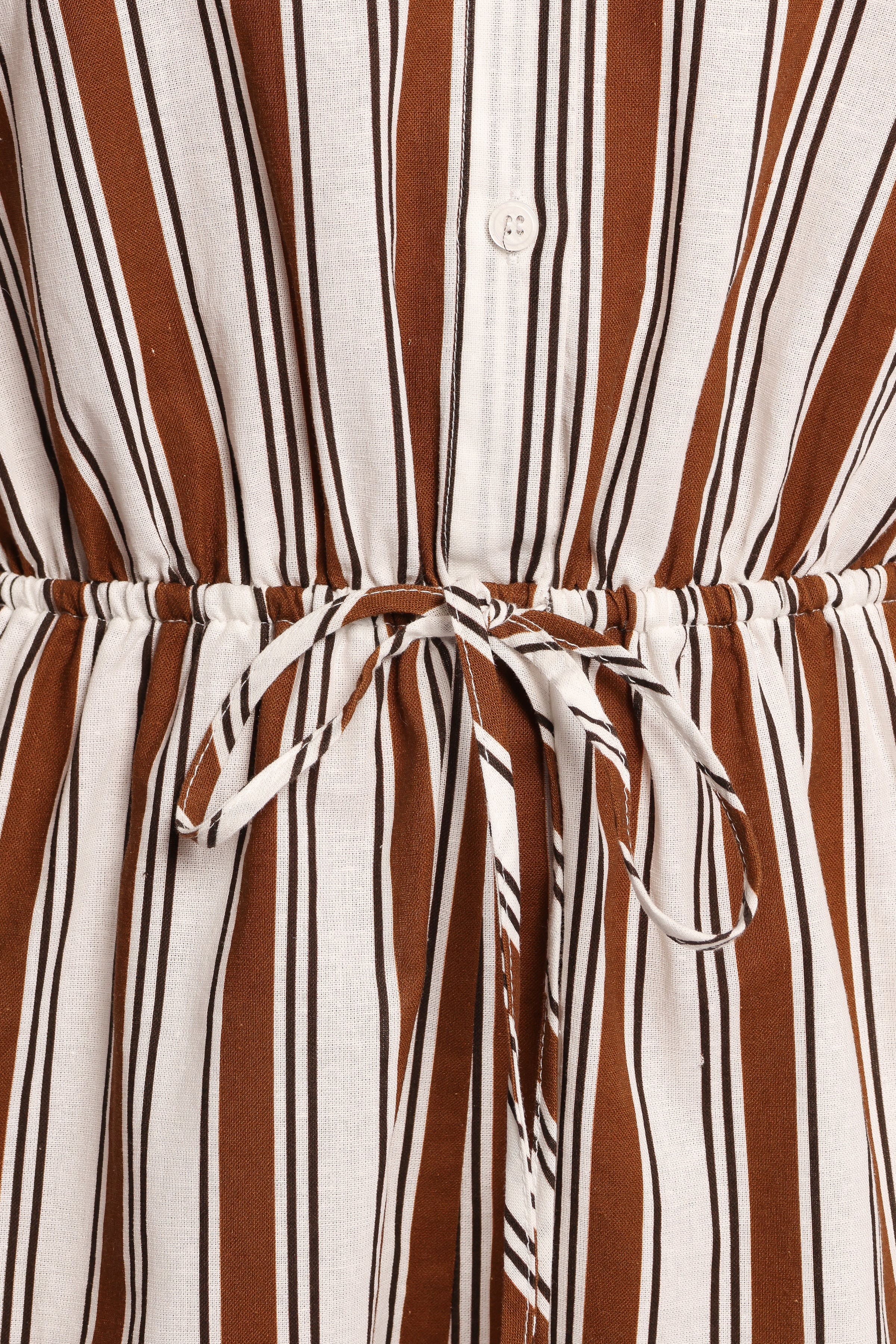 Beau Long Sleeve Romper - Chocolate Stripe