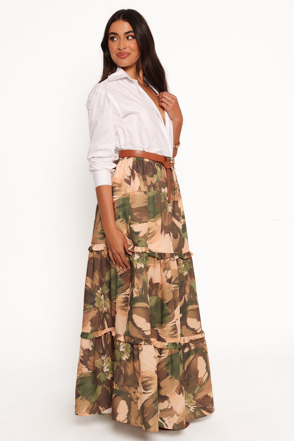 Beth Midi Skirt - Dark Floral