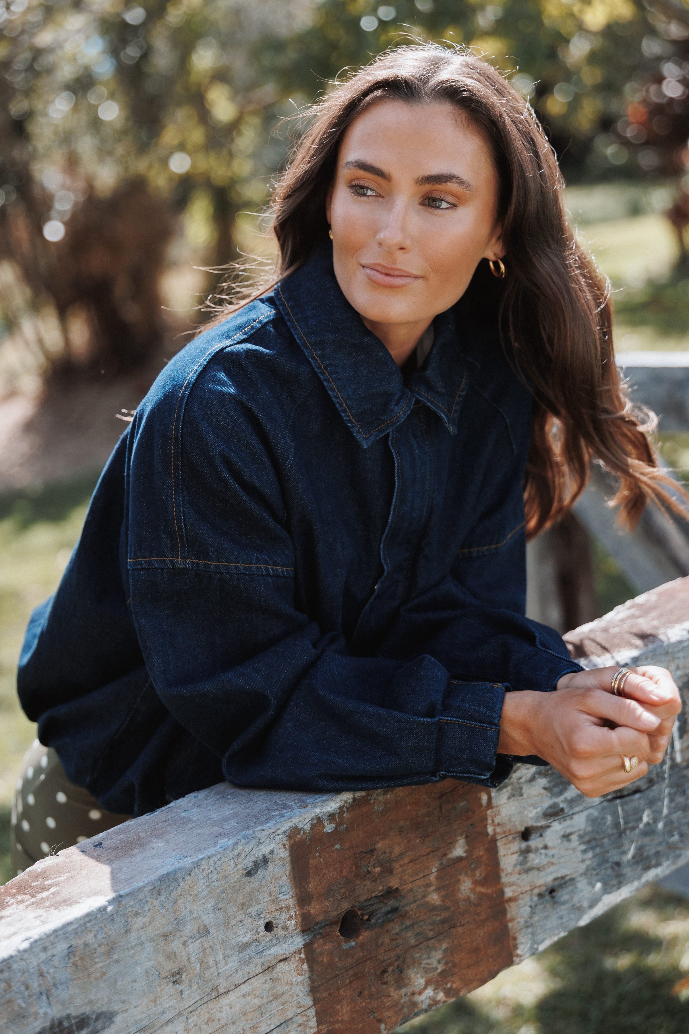 Janet Bomber Jacket - Dark Denim Wash