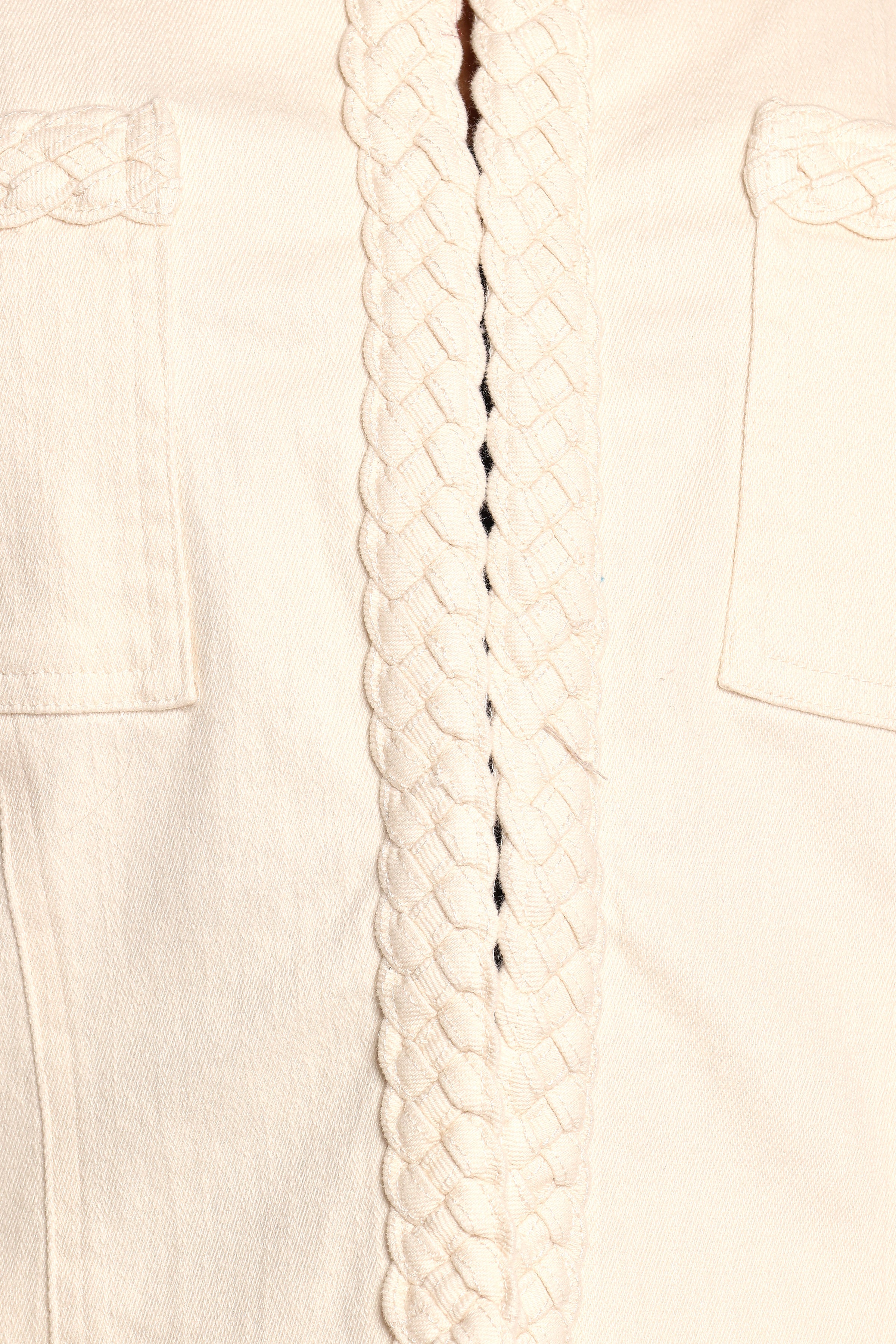 Braided Trim Crop Jacket - Ecru