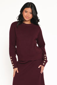 Bridget Maxi Skirt Sweater Set - Maroon