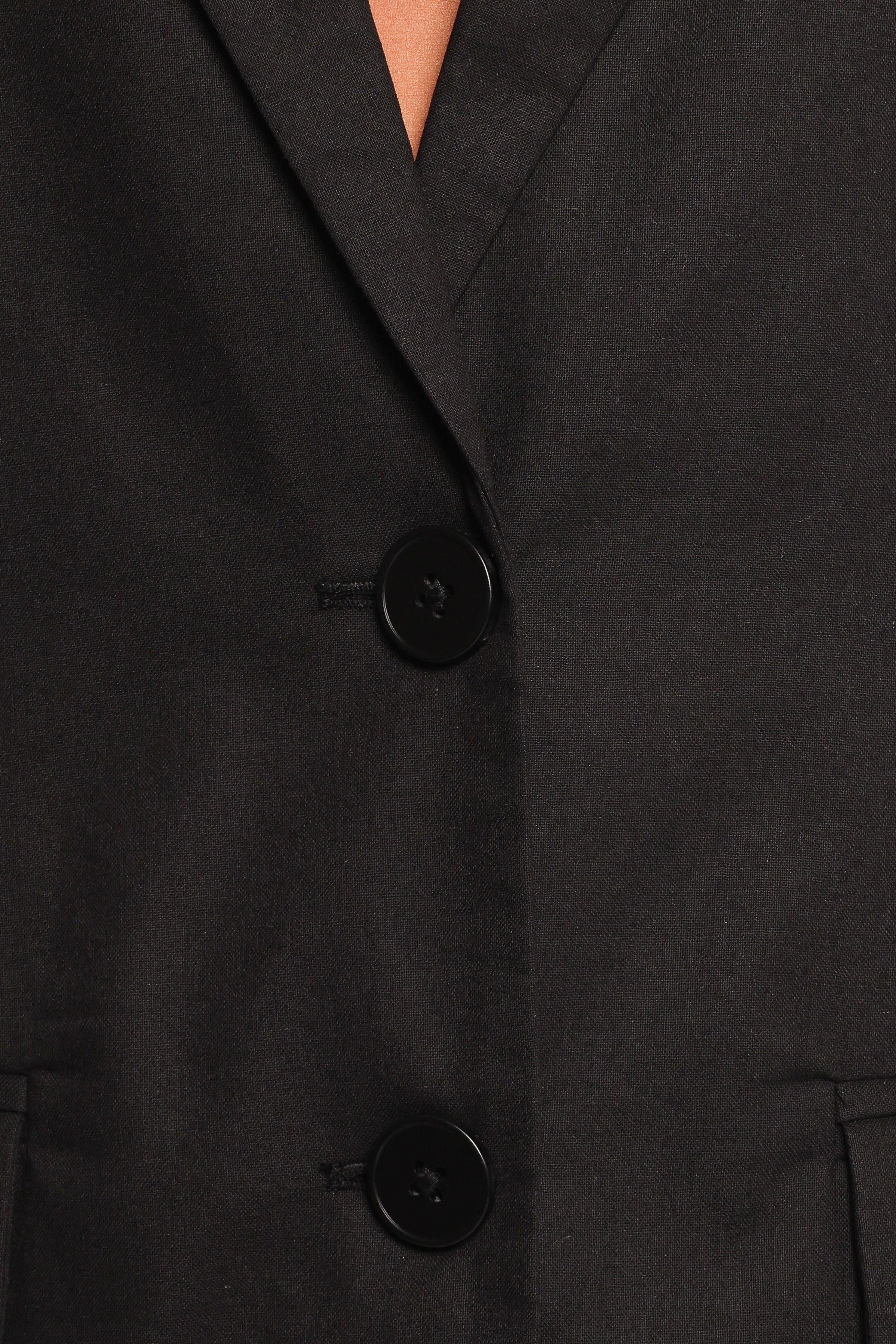 Brielle Short Sleeve Blazer Top - Black