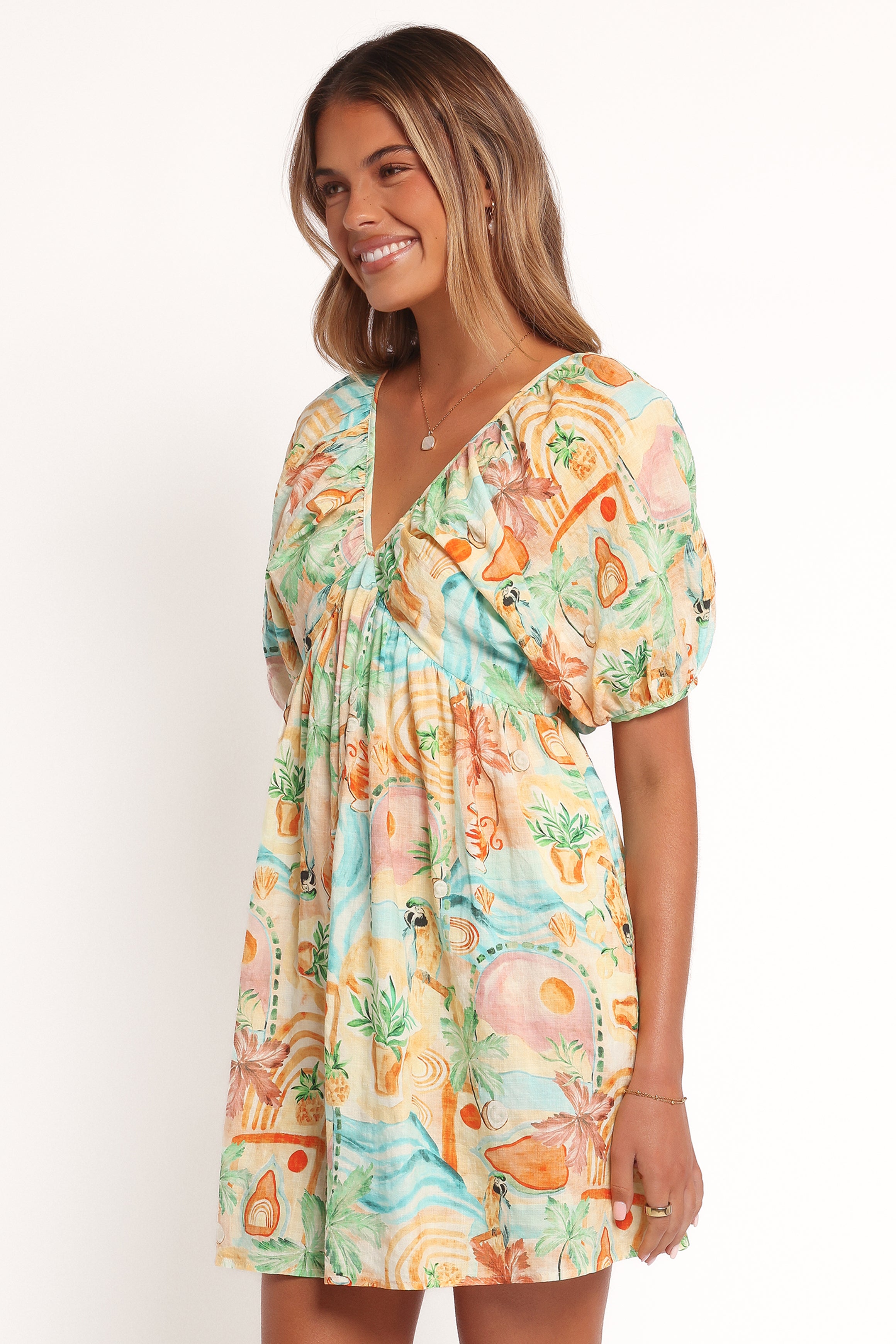 Cadhla Mini Dress - Golden Palm
