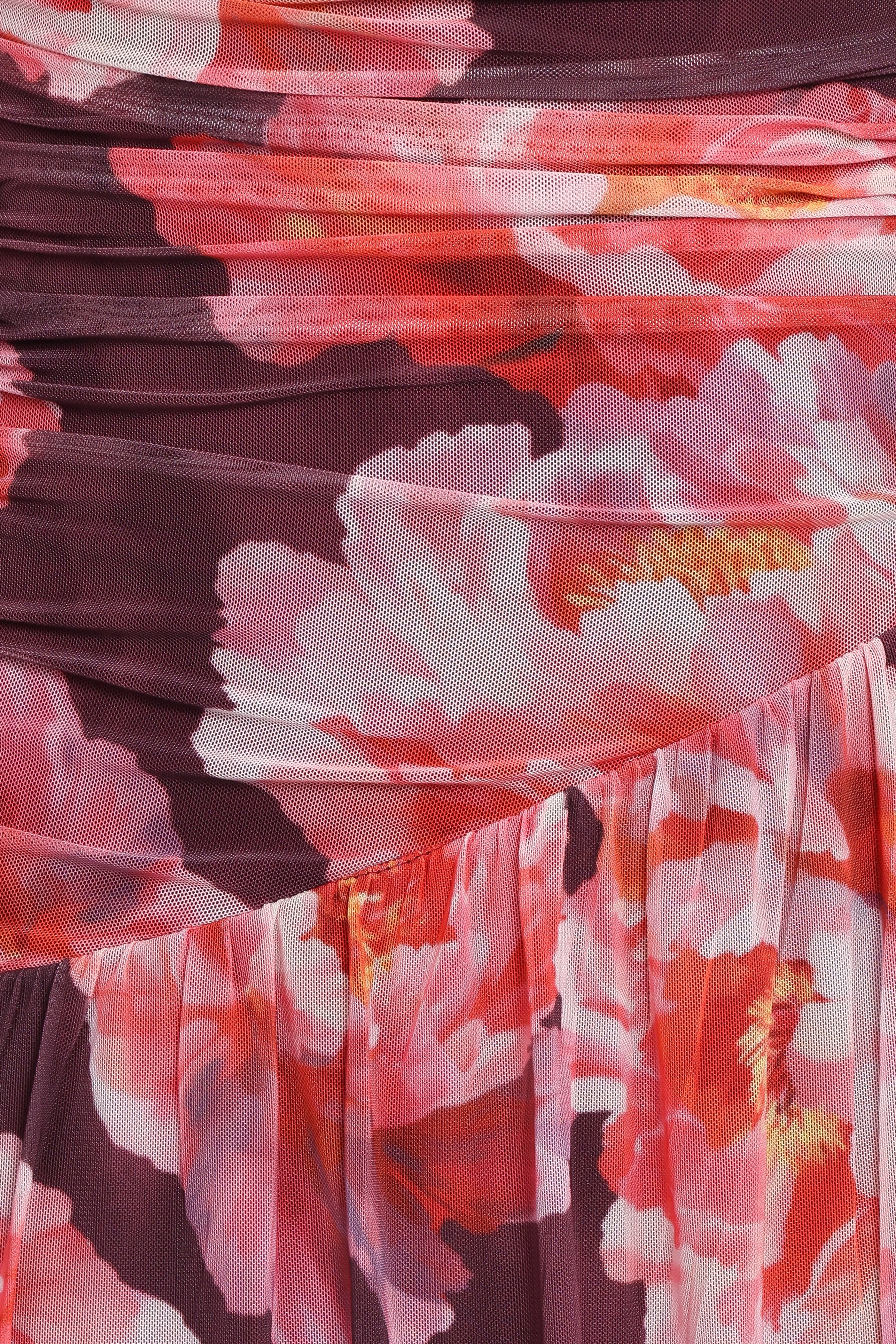 Calypso Long Sleeve Maxi Dress - Burgundy Peony