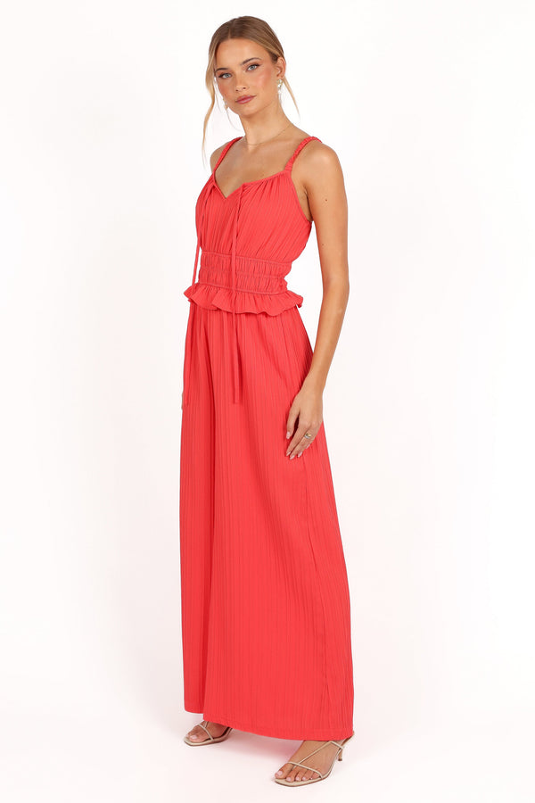 Camry Jumpsuit - Coral Red