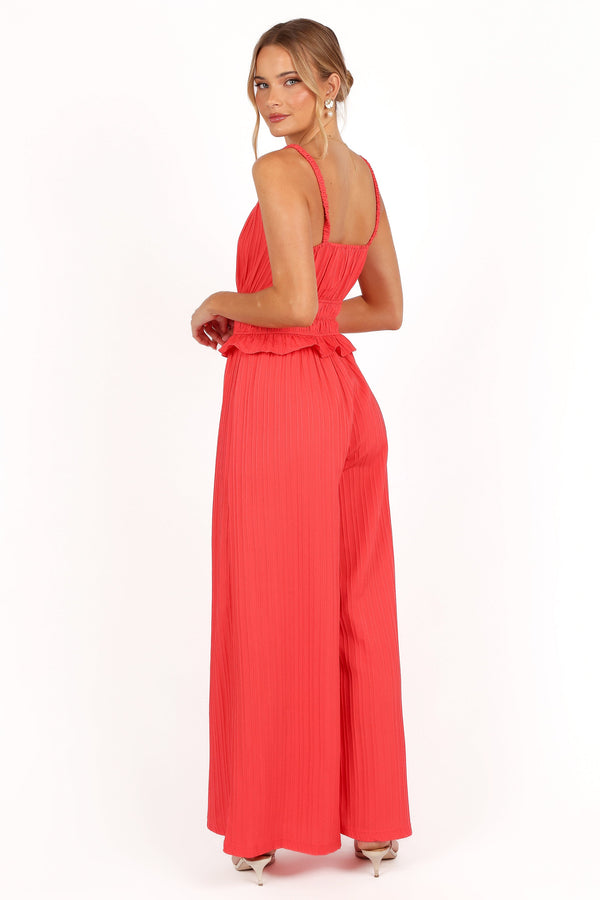 Camry Jumpsuit - Coral Red