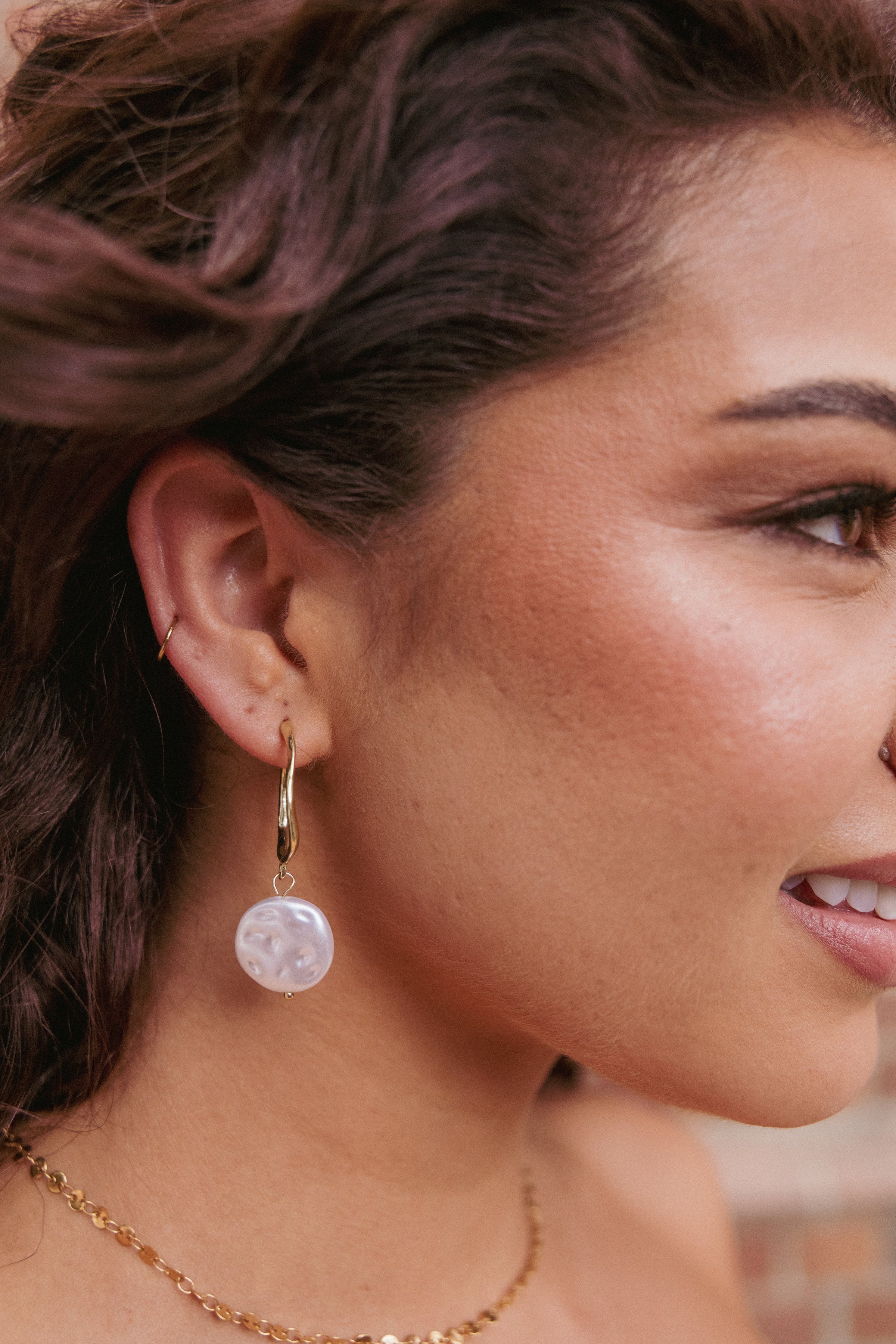 Carina Pearl Earrings - Gold