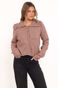 Carmello Frill Collar Cardigan - Mocha