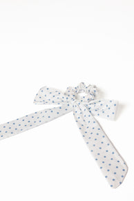 Cass Bow Scrunchie - White