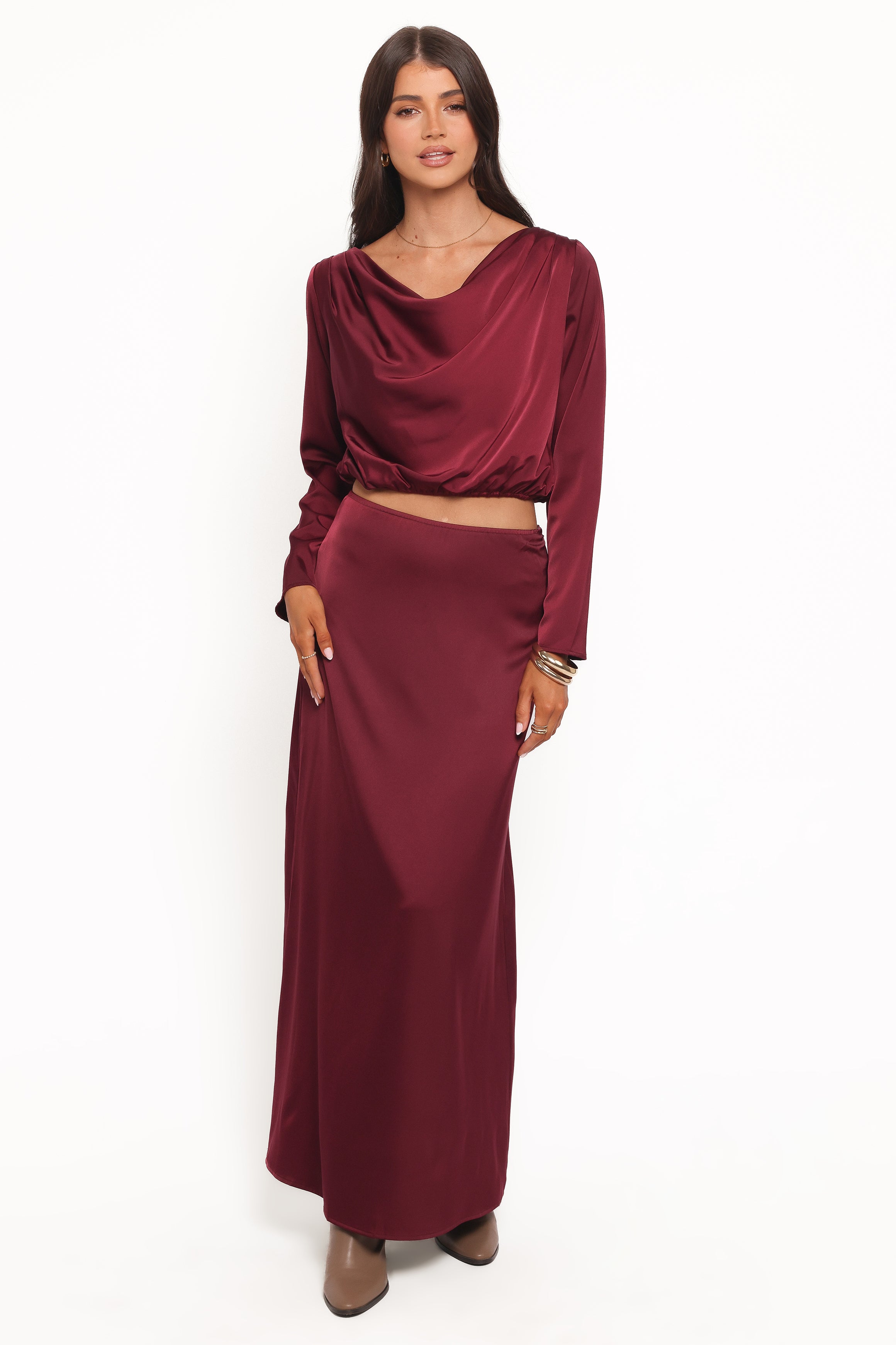 Catherine Skirt Set - Burgundy