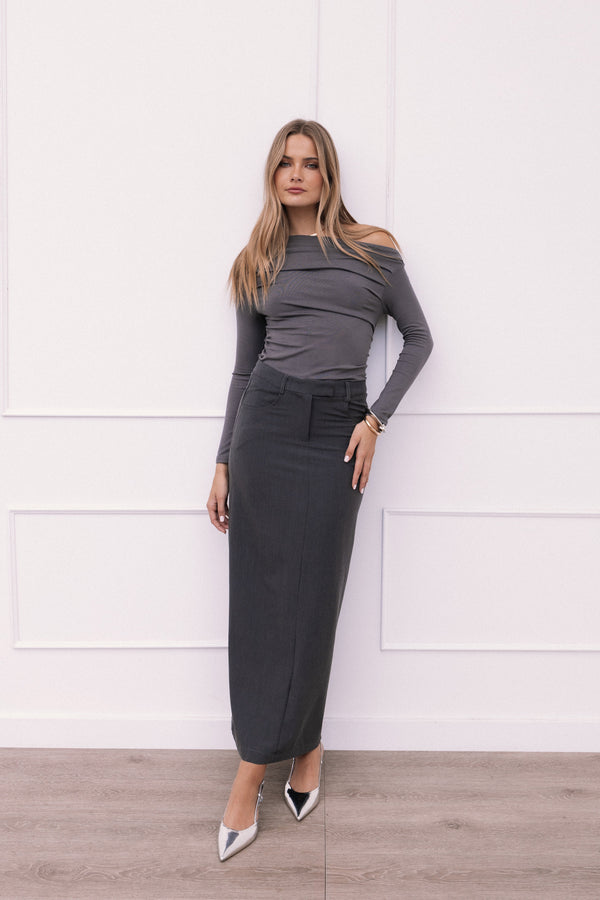 Chicca Maxi Skirt - Grey