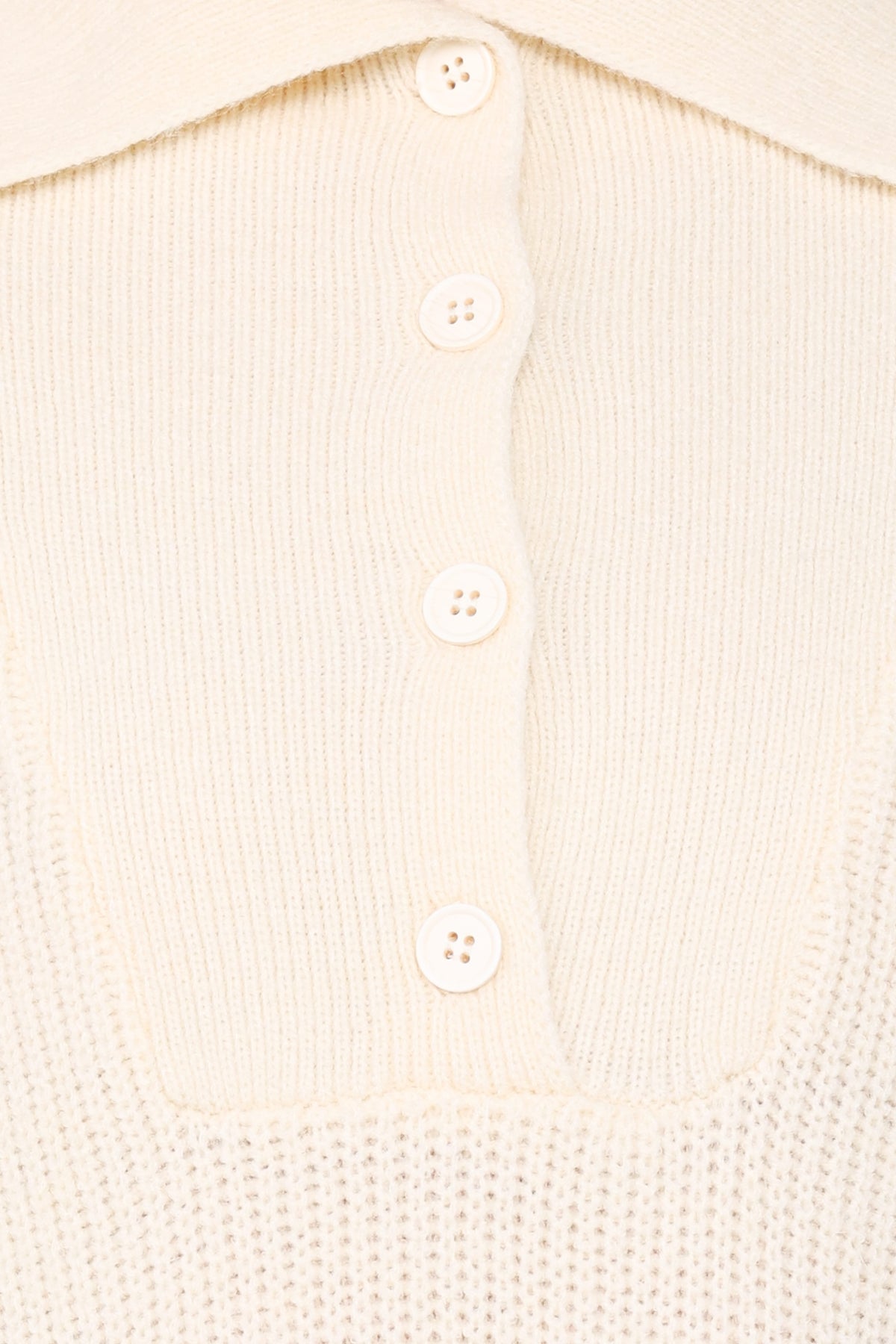 KNITWEAR Chadley Quarter Button Sweater - Cream