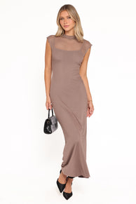 Charice Midi Dress - Brown