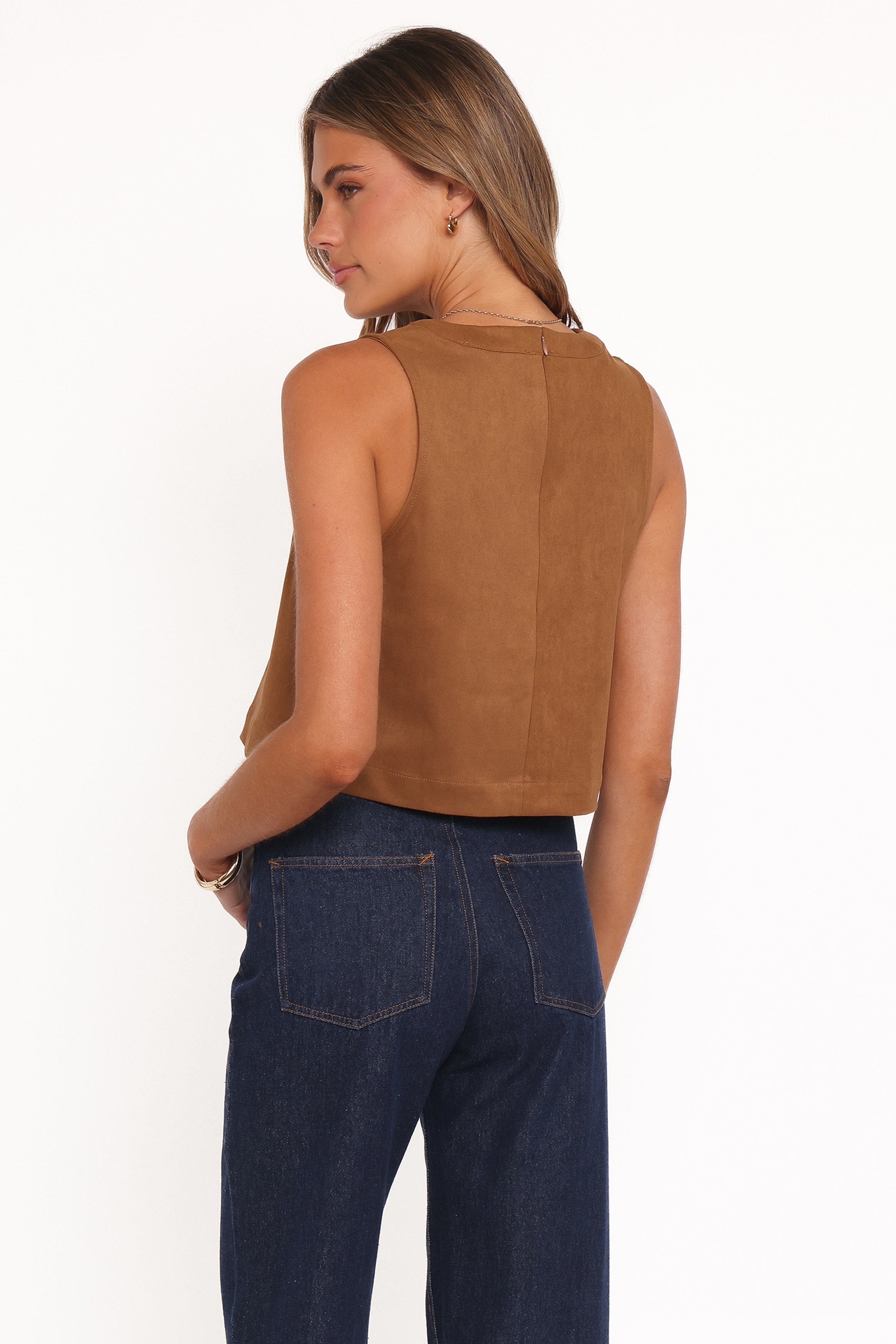 Charles Faux Sueded Top - Camel