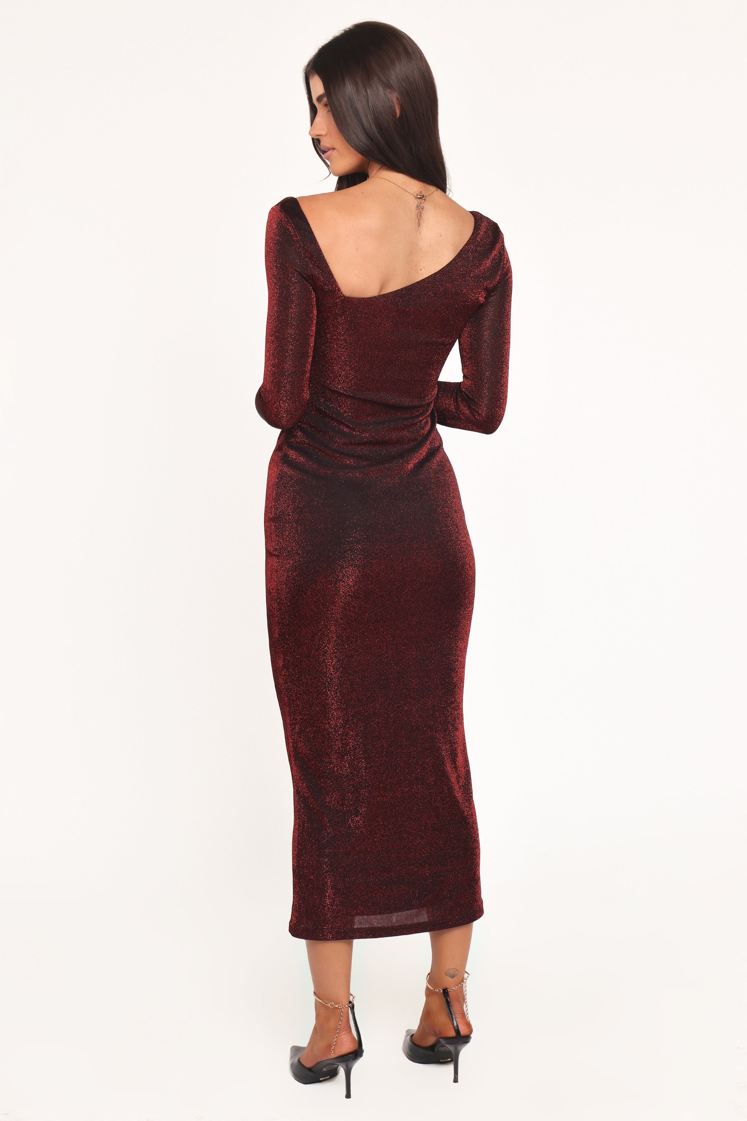 Charles Midi Dress - Burgundy