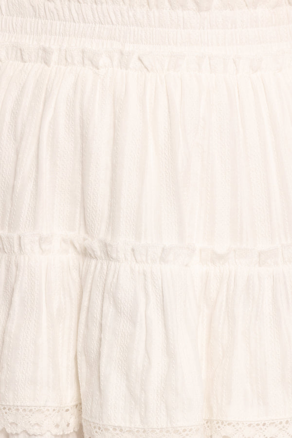 Charpelle Tiered Ruffle Mini Skirt - White