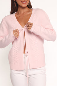Cherri Single Tie Cardigan - Pink