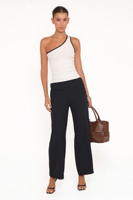Clark Crepe Wide Leg Pant - Black