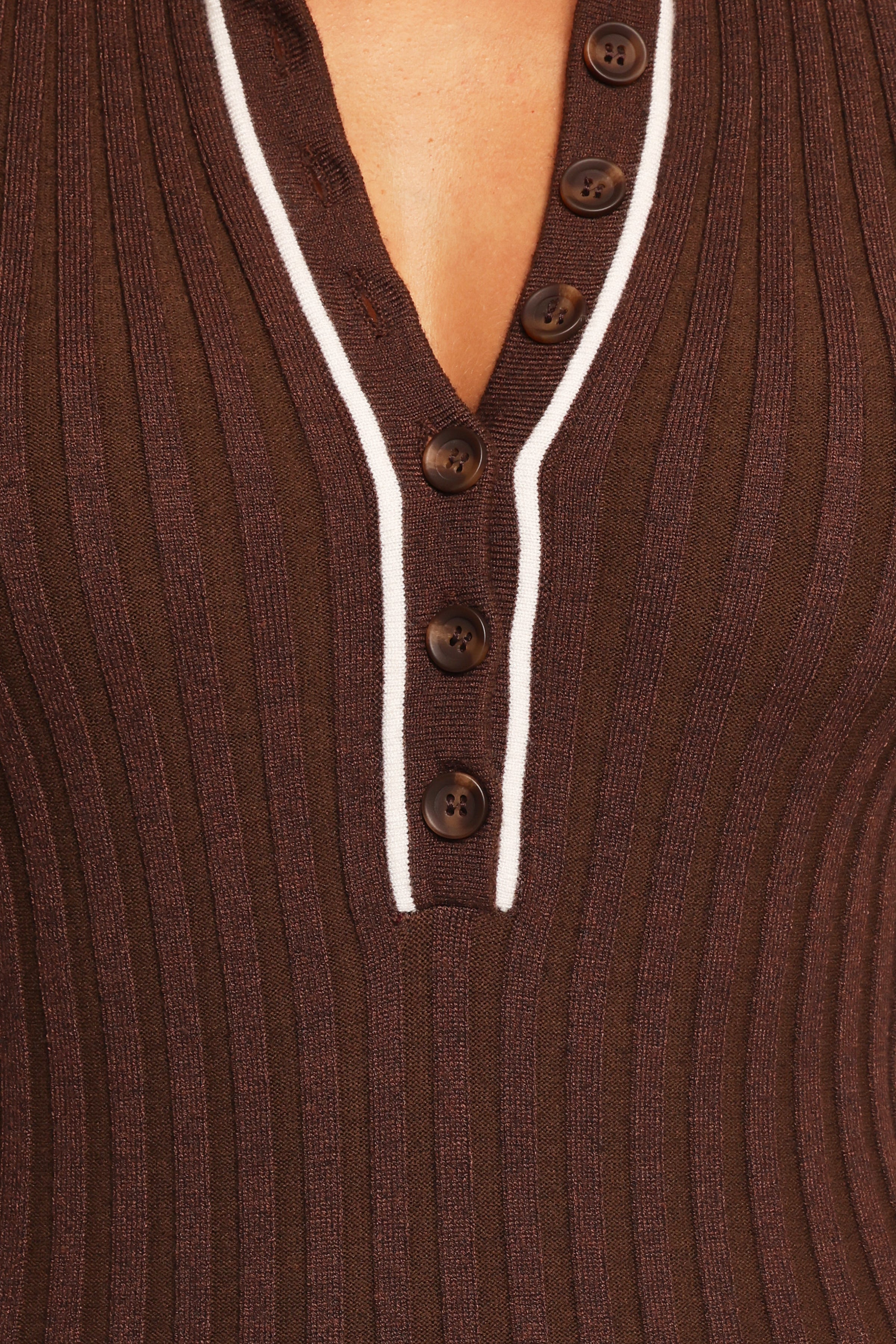 Conner Short Sleeve Knit Dress - Chocolate