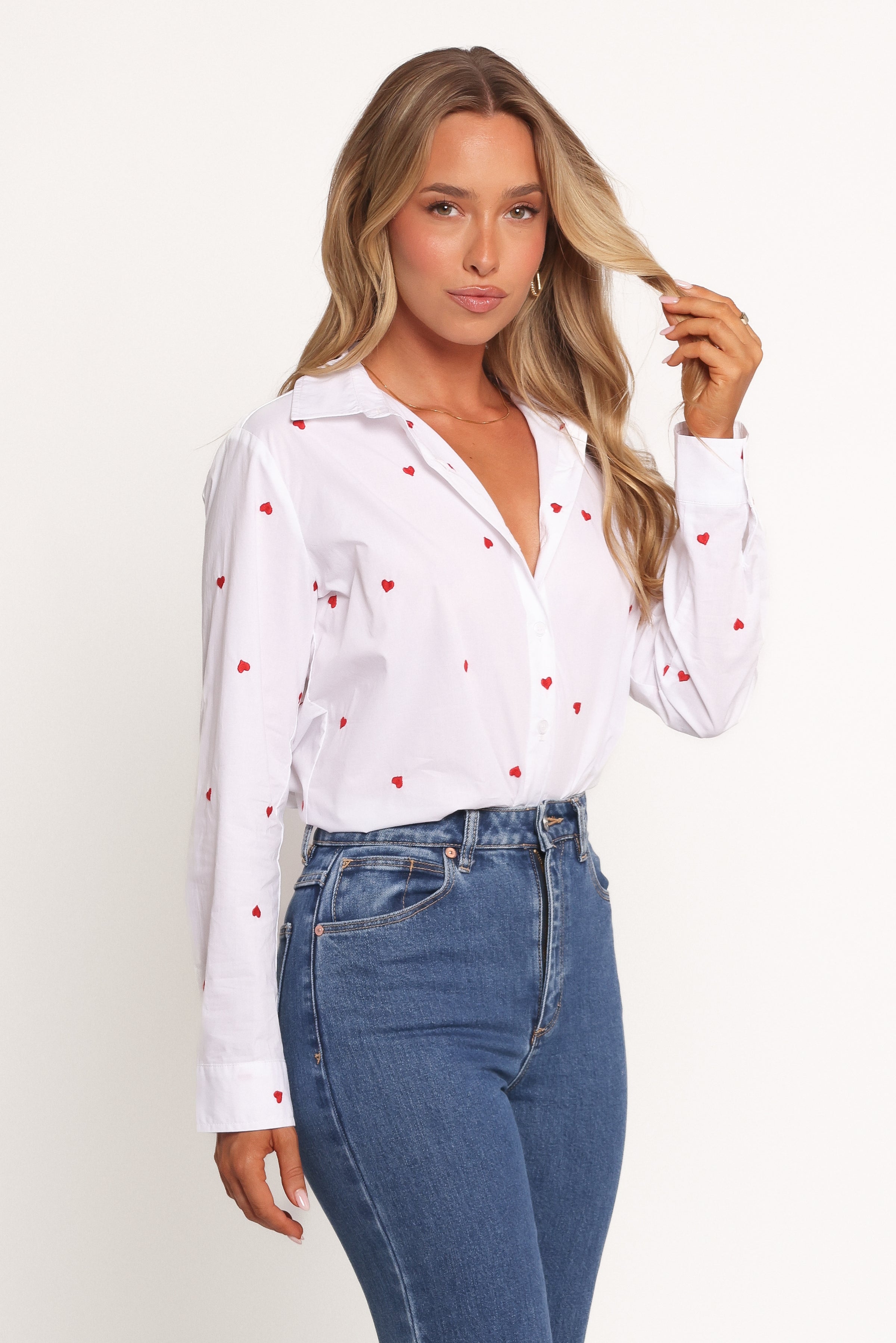 Cyra Heart Top - White Red