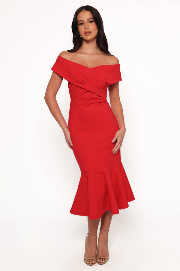 Dailene Midi Dress - Red