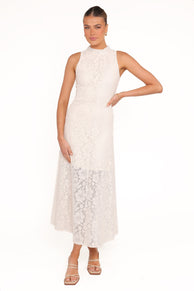 Danni Lace Midi Dress - Ecru