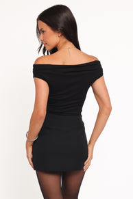 Darina Off Shoulder Top - Black