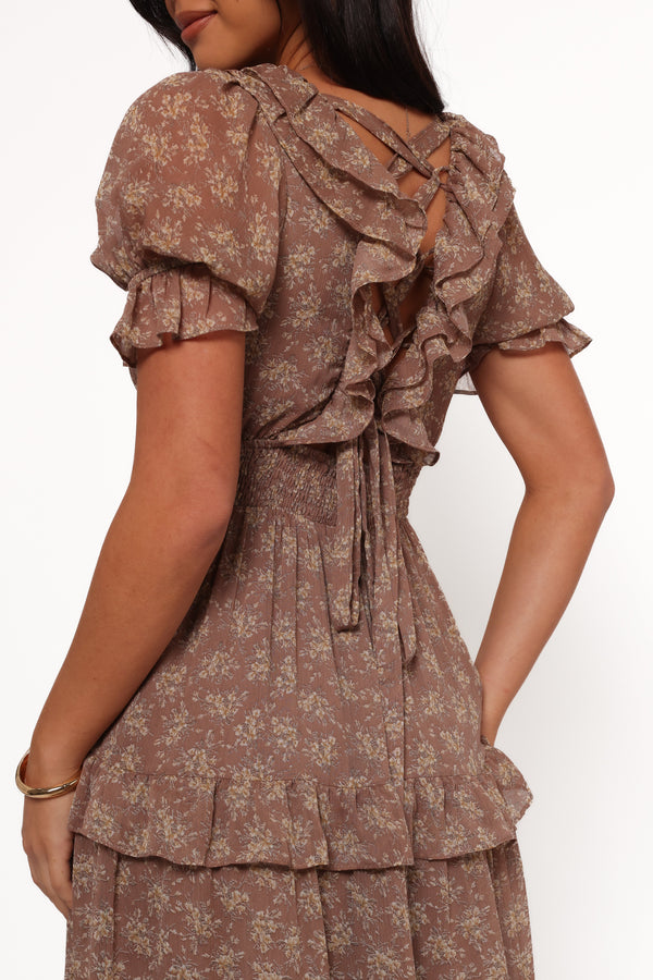 Dayla Maxi Dress - Brown/Light Beige