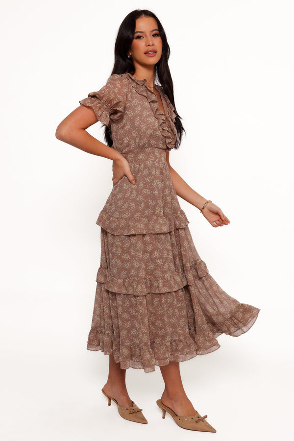 Dayla Maxi Dress - Brown/Light Beige