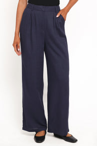 Dean Linen Pants - Navy