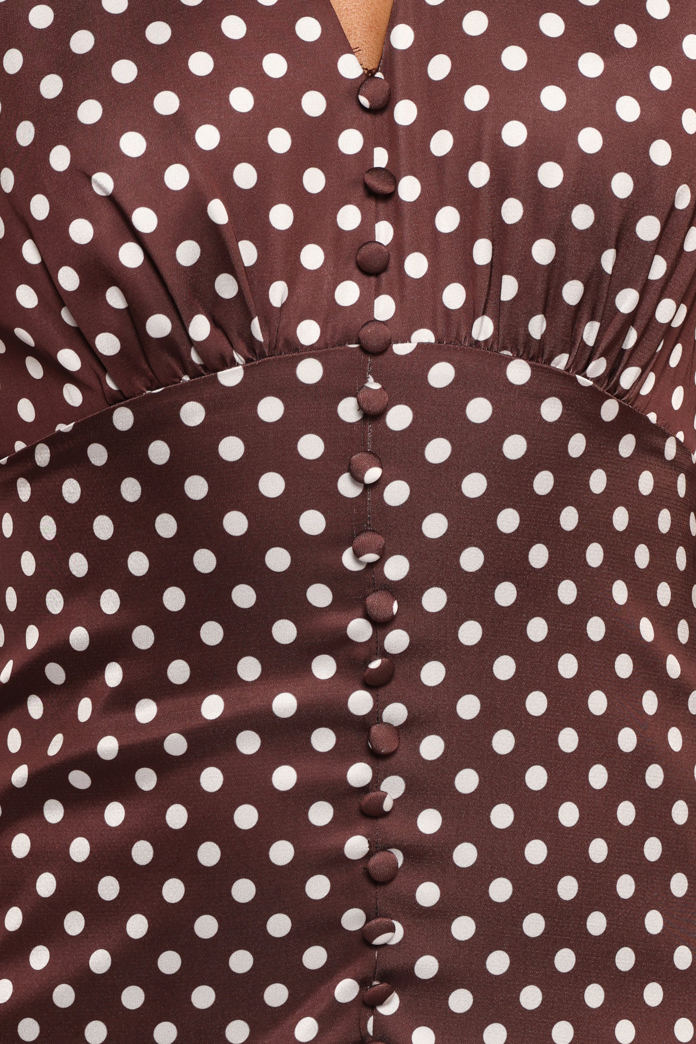 Dean Maxi Dress - Brown Polka Dot