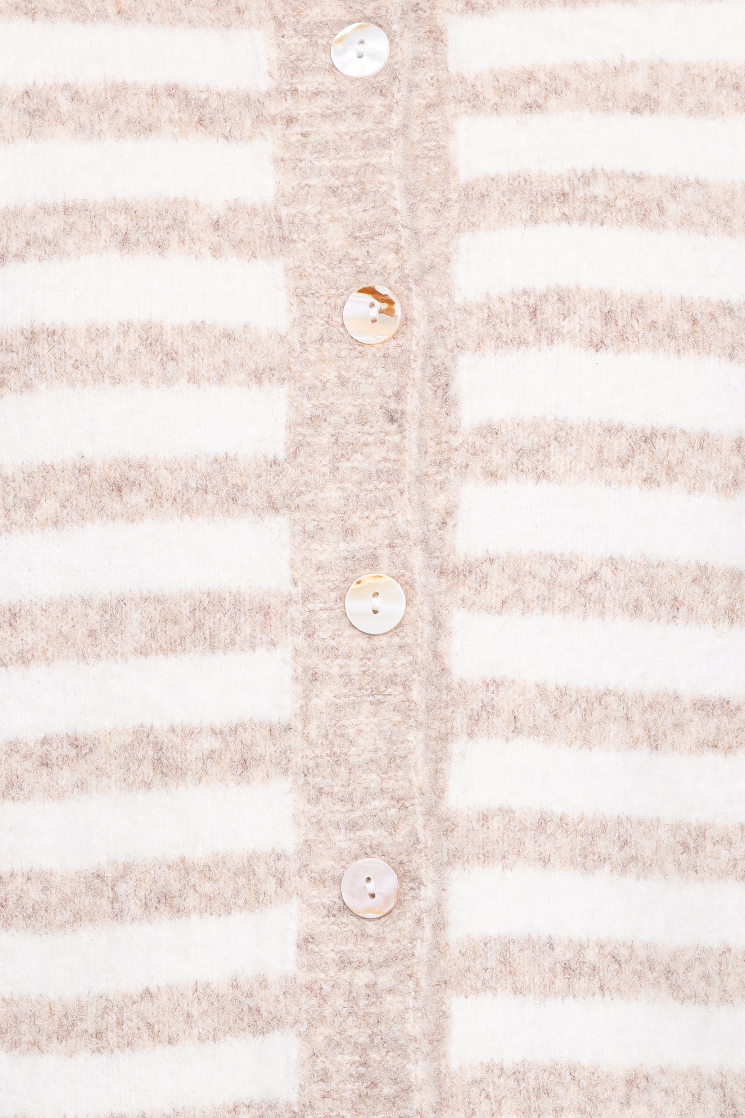 Dean Striped Cardigan - White/Beige