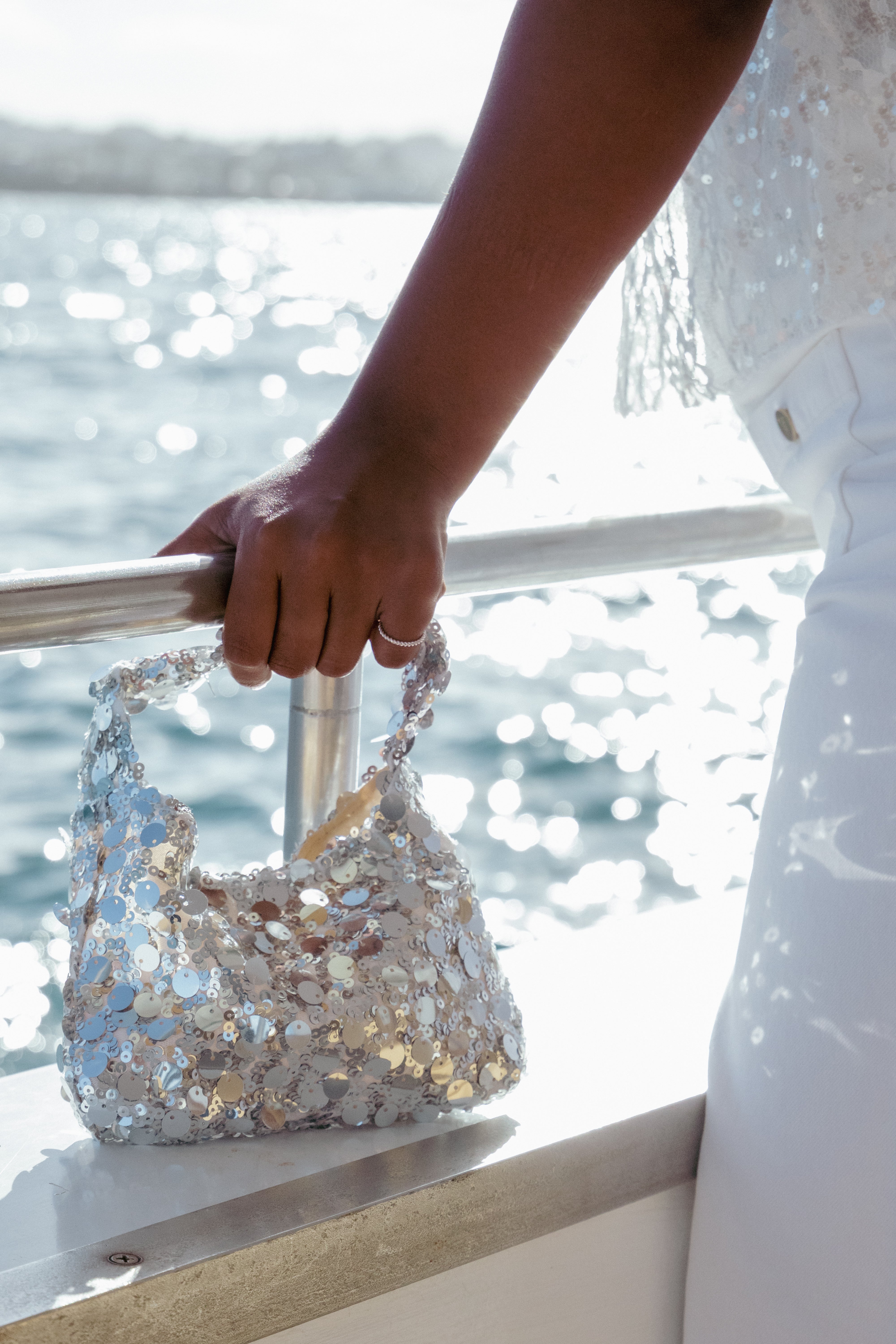 Delta Sequin Bag - Silver