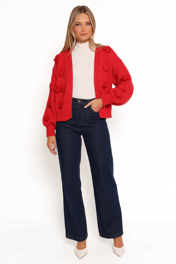 Doralee Rose Cardigan - Red