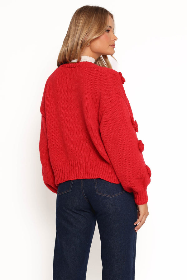 Doralee Rose Cardigan - Red