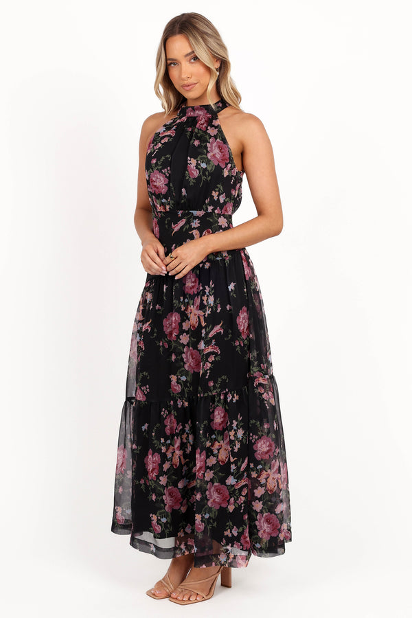 Eden Maxi Dress - Black Floral