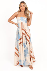Elanor Maxi Dress - Pale Blue Print