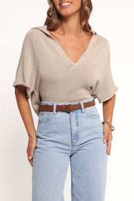 Eldora Knitted Top - Oatmeal
