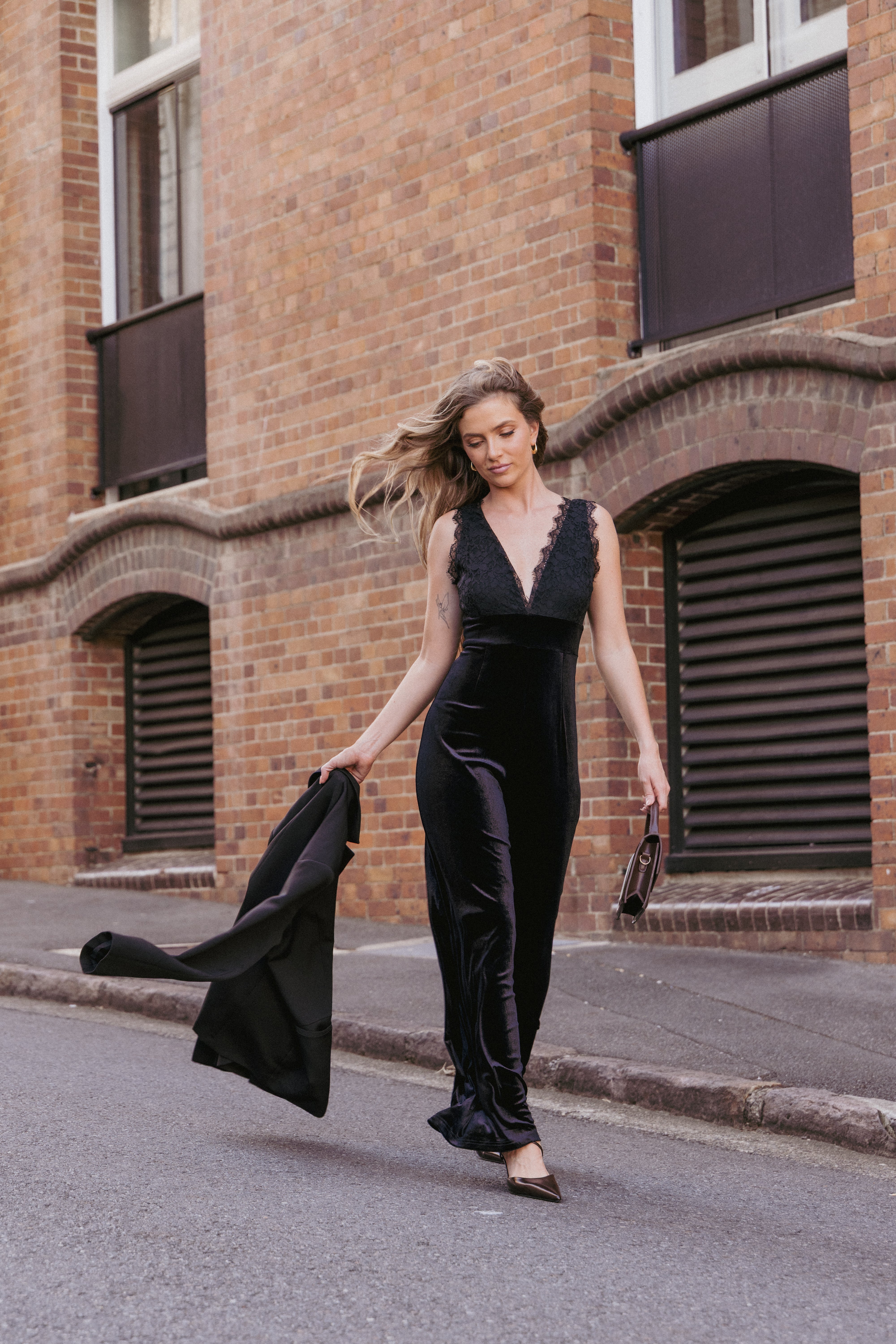 Eloise Jumpsuit - Black Velvet